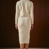 Boucle Knit Jewel Trim Cardigan