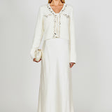 Boucle Knit Jewel Trim Cardigan