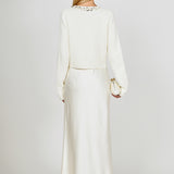 Boucle Knit Jewel Trim Cardigan