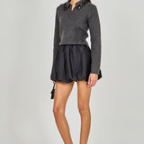 Knit Jewel Trim Collared Sweater