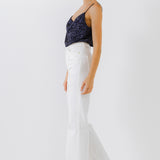 Sequins Cowl Neck Top