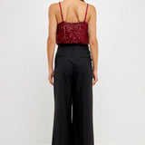 Sequins Cowl Neck Top