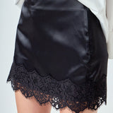 Lace Trim Mini Skirt