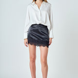 Lace Trim Mini Skirt