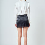 Lace Trim Mini Skirt