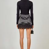 Lace Trim Mini Skirt