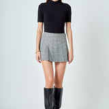 Plaid Pleated Mini Skirt