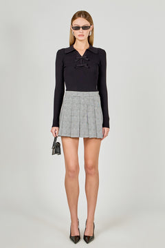 Plaid Pleated Mini Skirt
