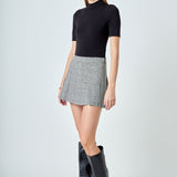 Plaid Pleated Mini Skirt