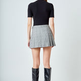 Plaid Pleated Mini Skirt