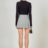 Plaid Pleated Mini Skirt