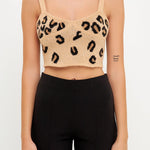 GREY LAB-Leopard Bustier Knit-CAMI TOPS & TANK available at Objectrare