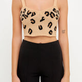 GREY LAB-Leopard Bustier Knit-CAMI TOPS & TANK available at Objectrare