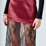 Satin Velvet Maxi Skirt