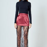 Satin Velvet Maxi Skirt