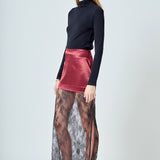 Satin Velvet Maxi Skirt