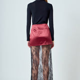 Satin Velvet Maxi Skirt