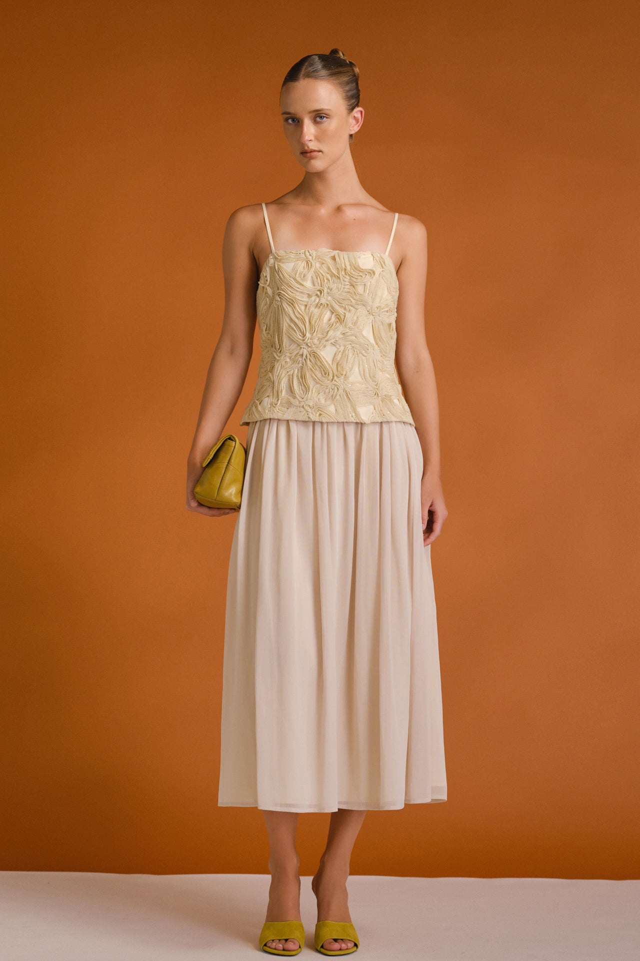 Mixed Media Sheer Midi Dress – Endless Rose