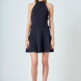 Beaded Knit Cut out Mini Dress