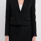 Cropped Tweed Blazer