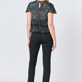 Sequins Baby Doll Top with Mesh