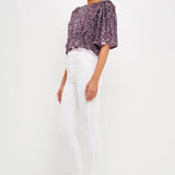 Sequin Flutter Sleeve Top