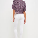 Sequin Flutter Sleeve Top