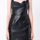 Sweetheart Pu Mini Dress