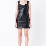 Sweetheart Pu Mini Dress