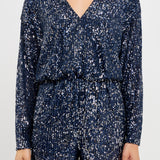Long Sleeve Sequin Romper