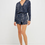 Long Sleeve Sequin Romper