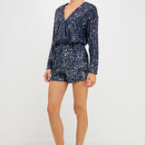 Long Sleeve Sequin Romper