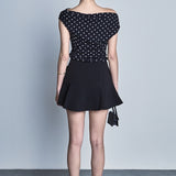 Asymmetrical Polka Dot Top