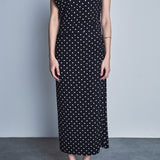 Asymmetrical Polka Dot Midi Dress