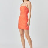 Cross Back Strappy Mini Dress