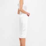 Draped Twist Satin Maxi High Low Dress