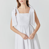 Bowed Square Neckline Baby Doll Mini