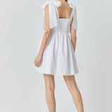 Bowed Square Neckline Baby Doll Mini