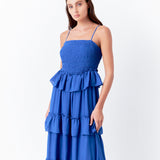 Tiered Gingham Maxi Dress