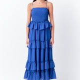 Tiered Gingham Maxi Dress