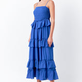 Tiered Gingham Maxi Dress