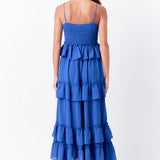 Tiered Gingham Maxi Dress