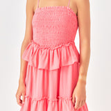 Tiered Gingham Maxi Dress