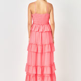 Tiered Gingham Maxi Dress
