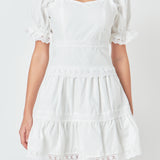 Sweetheart Lace Combo Puff Mini