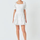 Sweetheart Lace Combo Puff Mini