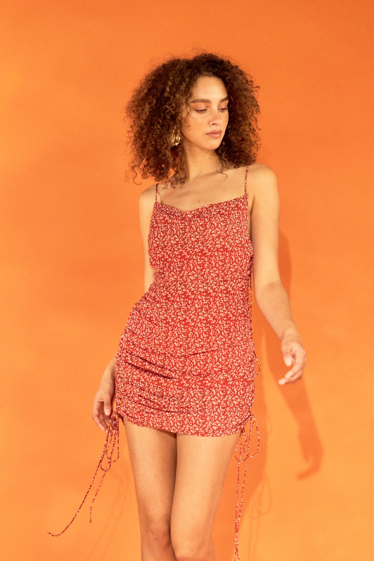 Floral Spaghetti Tie Mini Dress - Endless Rose