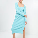 Midi Knit Skirt with Side Slit