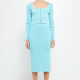 Midi Knit Skirt with Side Slit