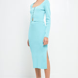 Midi Knit Skirt with Side Slit